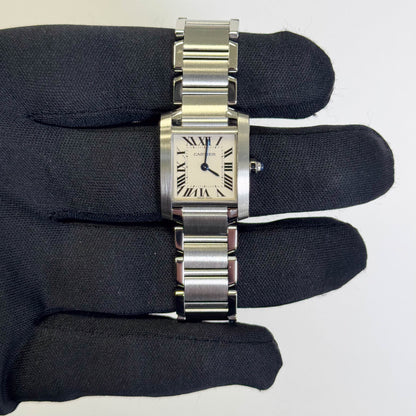 Cartier Tank Stainless Steel 20mm Ivory Dial Watch Ref# W51008Q3 - Happy Jewelers Fine Jewelry Lifetime Warranty