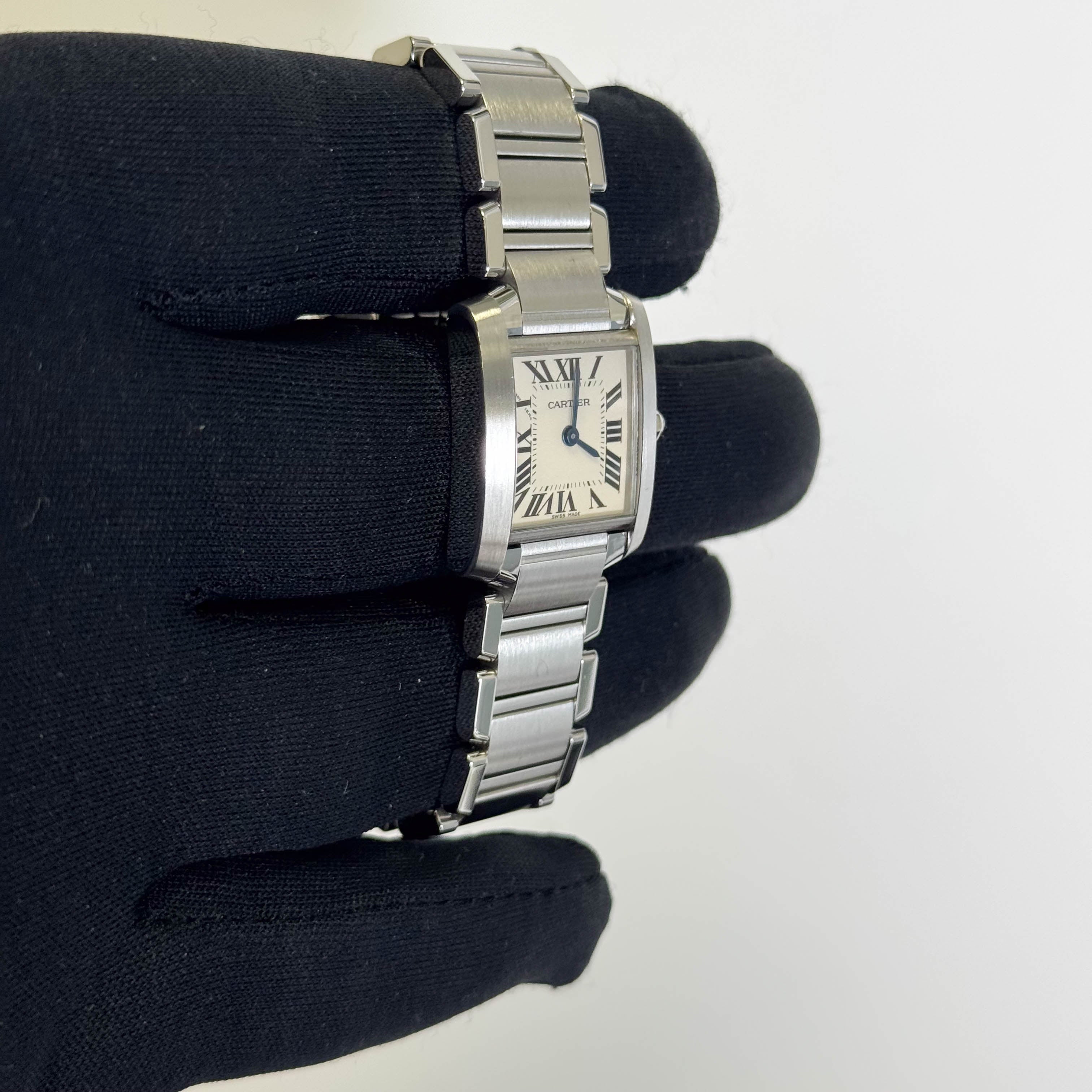 Cartier Tank Stainless Steel 20mm Ivory Dial Watch Ref# W51008Q3 - Happy Jewelers Fine Jewelry Lifetime Warranty
