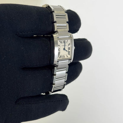 Cartier Tank Stainless Steel 20mm Ivory Dial Watch Ref# W51008Q3 - Happy Jewelers Fine Jewelry Lifetime Warranty
