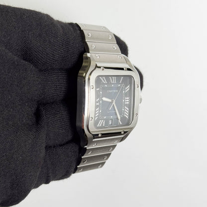 Cartier Santos 40mm Blue Dial Watch Ref# WSSA0030