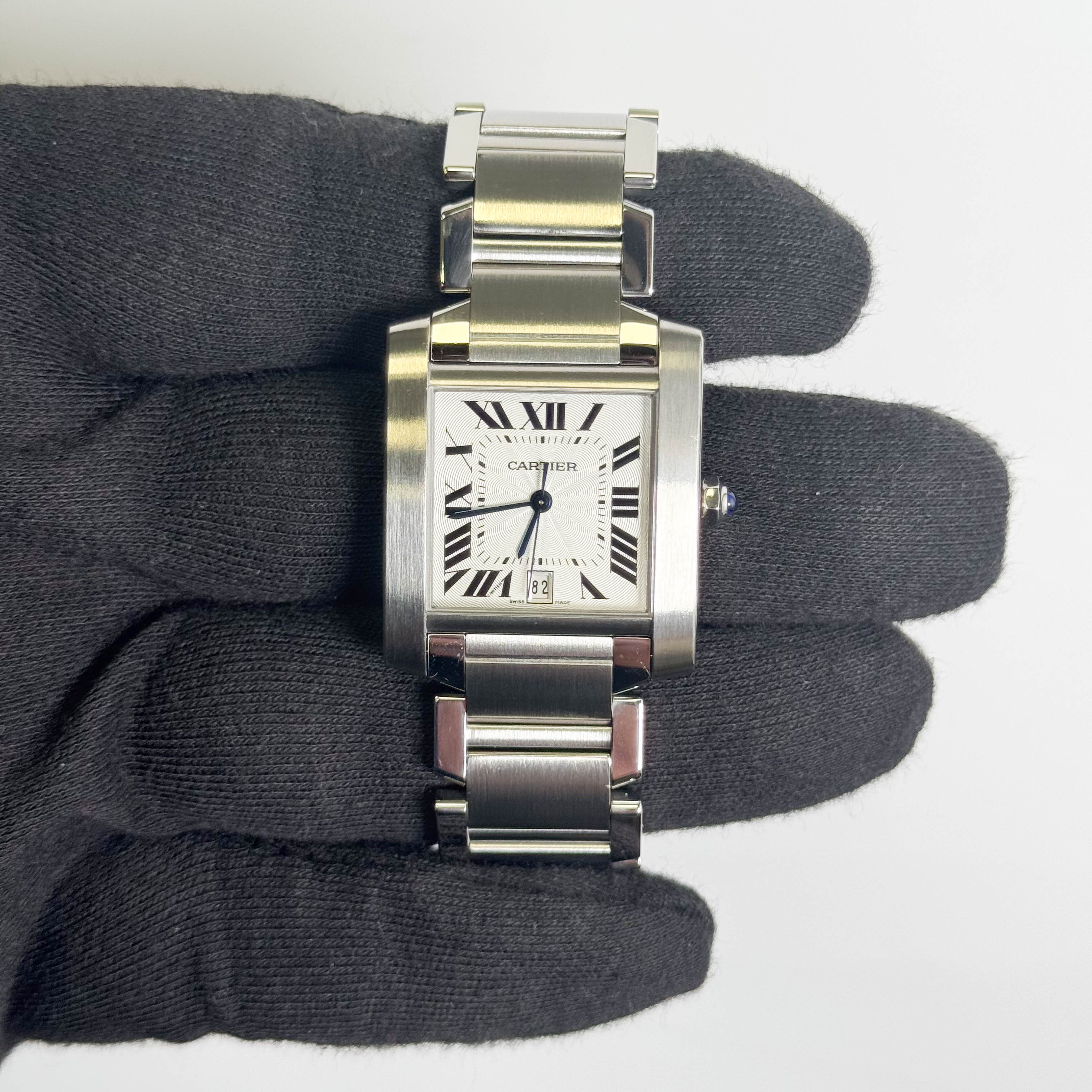 Cartier Tank Française 28mm White Dial Watch Ref# W51002Q3