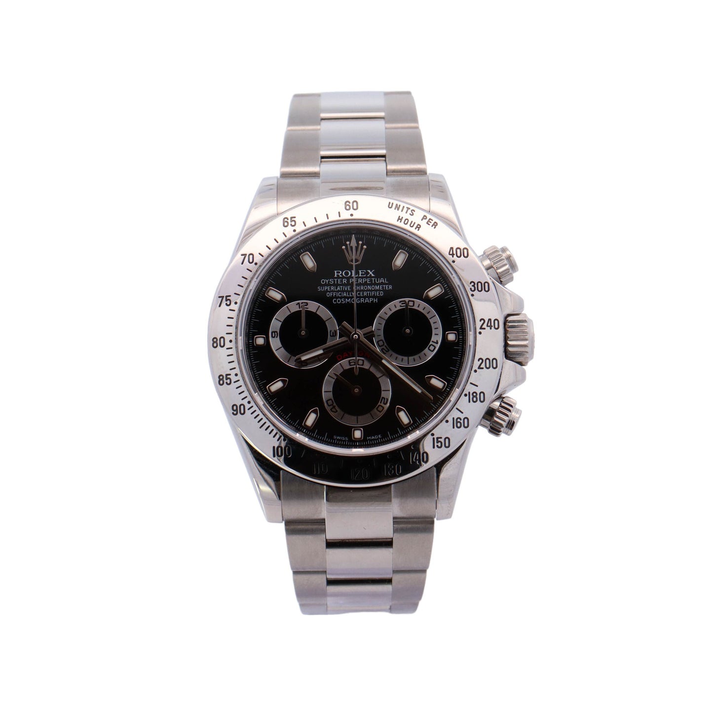 Rolex Daytona Stainless Steel 40mm Black Chronograph Dial Watch Reference #: 116520 - Happy Jewelers Fine Jewelry Lifetime Warranty