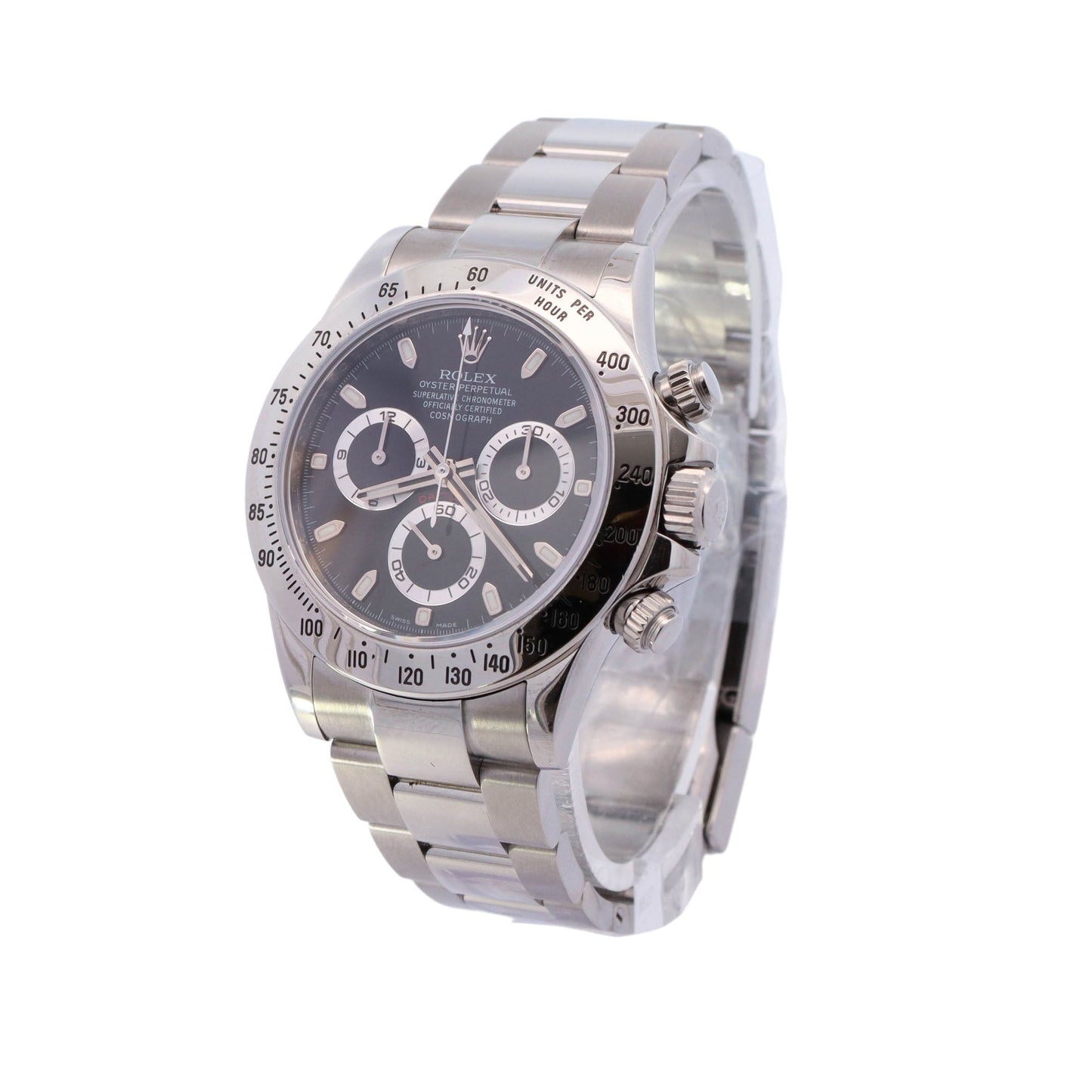 Rolex Daytona Stainless Steel 40mm Black Chronograph Dial Watch Reference #: 116520 - Happy Jewelers Fine Jewelry Lifetime Warranty