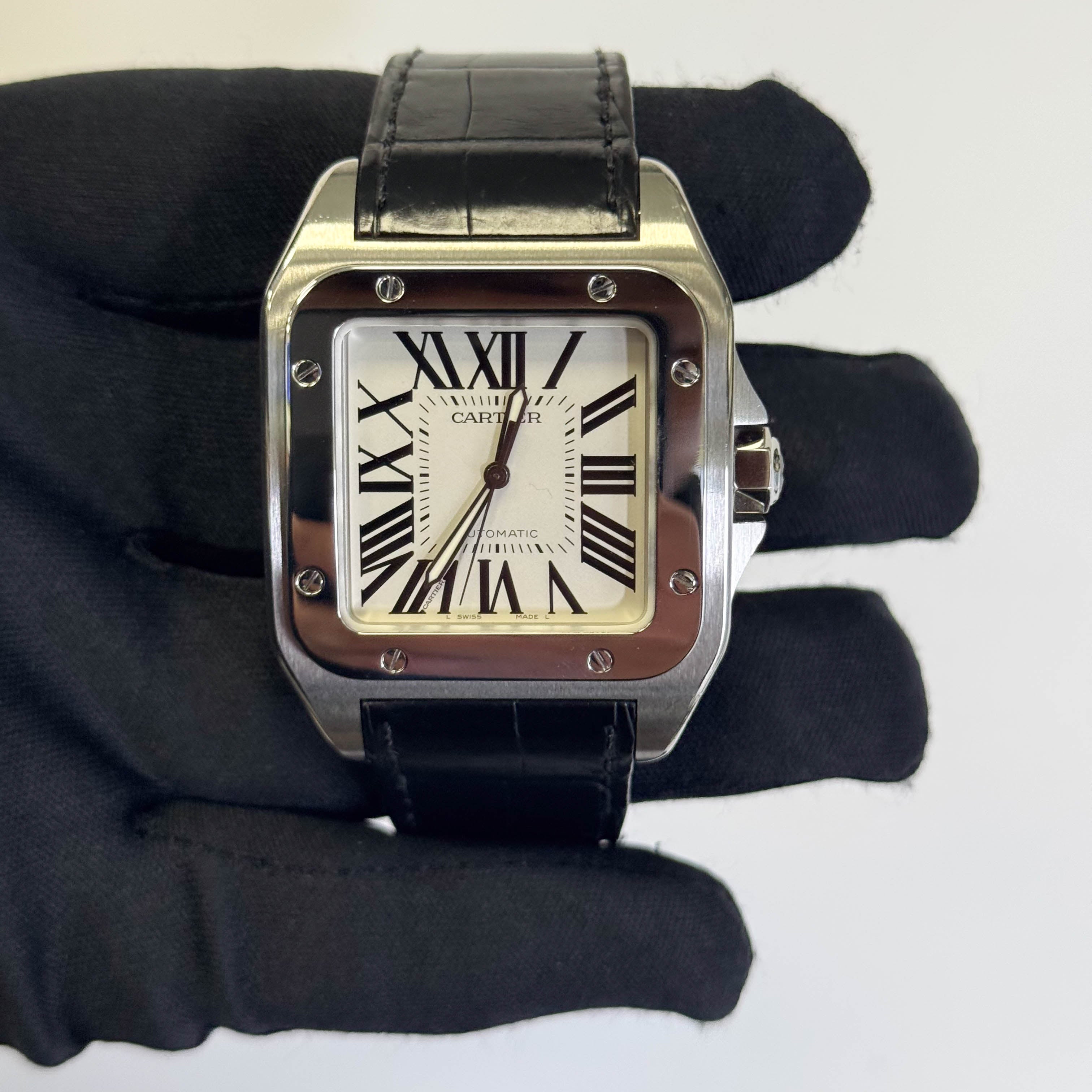 Cartier Santos 100 XL 41mm White Dial Watch Ref# 2656