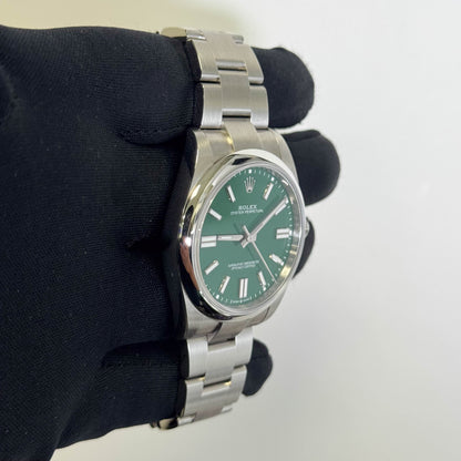 Rolex Oyster Perpetual 41mm Green Dial Watch Ref# 124300 - Happy Jewelers Fine Jewelry Lifetime Warranty