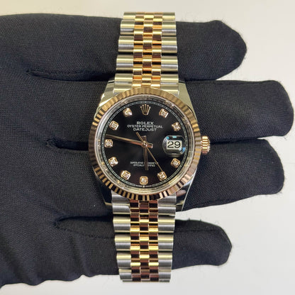 Rolex Datejust 36mm Black Dial Watch Ref# 126231