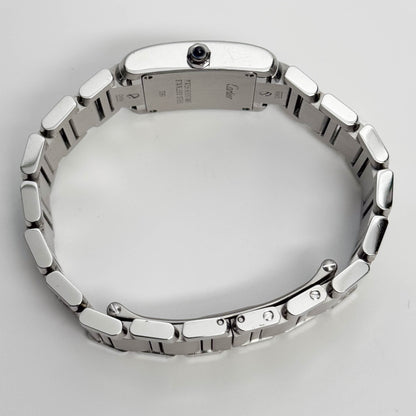 Cartier Tank Stainless Steel 20mm Ivory Dial Watch Ref# W51008Q3