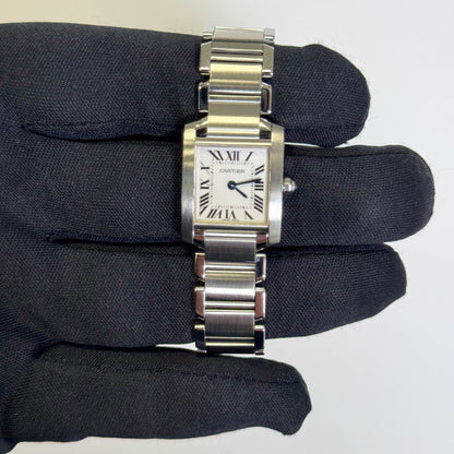 Cartier Tank Stainless Steel 20mm Ivory Dial Watch Ref# W51008Q3 - Happy Jewelers Fine Jewelry Lifetime Warranty