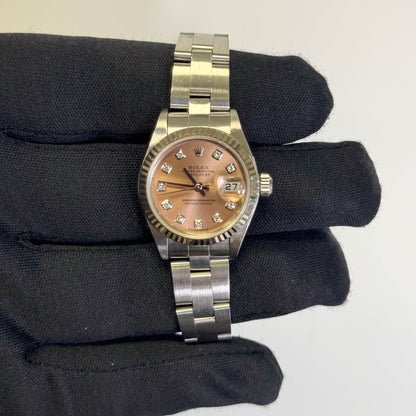 Rolex Datejust 26mm Pink Diamond Dial Watch Ref# 79174