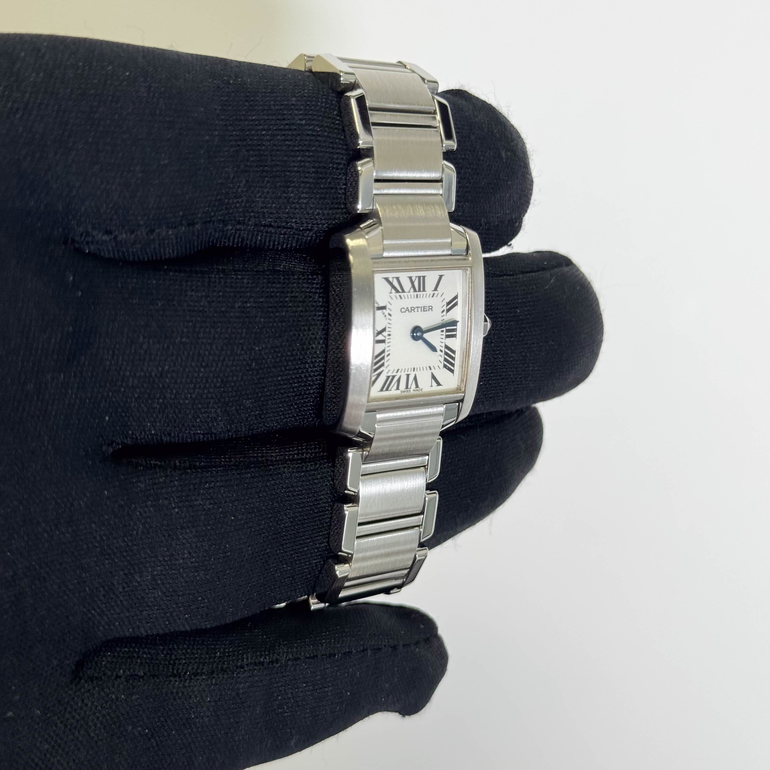 Cartier Tank Stainless Steel 20mm Ivory Dial Watch Ref# W51008Q3 - Happy Jewelers Fine Jewelry Lifetime Warranty