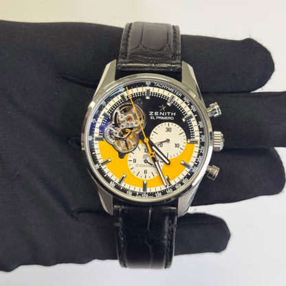 Zenith El Primero 42mm Black/Yellow Dial Watch Ref# 03.2041.4061