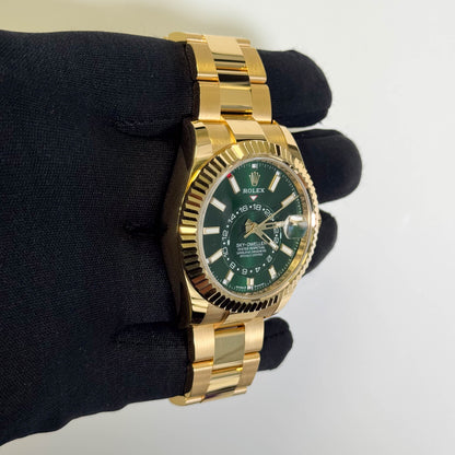 Rolex Sky-Dweller 42mm Green Dial Watch Ref# 336938 - Happy Jewelers Fine Jewelry Lifetime Warranty