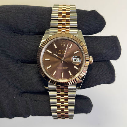 Rolex Datejust 41mm Chocolate Dial Watch Ref# 126331 - Happy Jewelers Fine Jewelry Lifetime Warranty