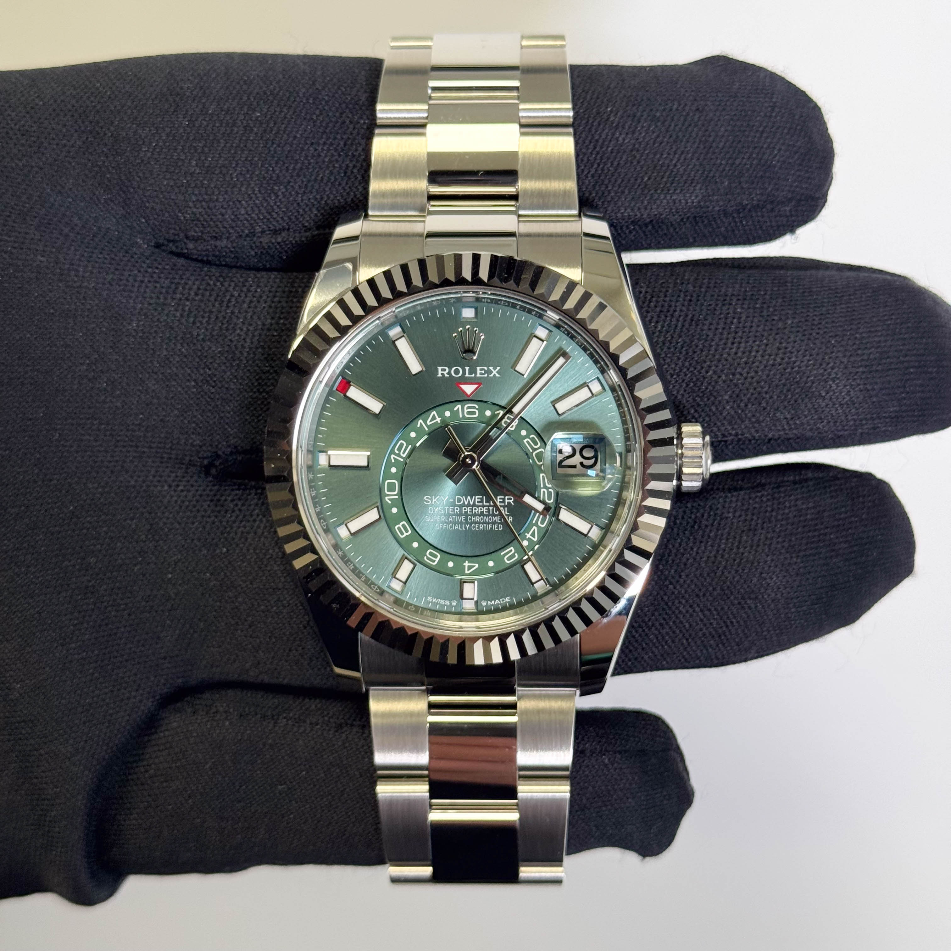 Rolex Sky-Dweller 42mm Green Dial Watch Ref# 336934 - Happy Jewelers Fine Jewelry Lifetime Warranty