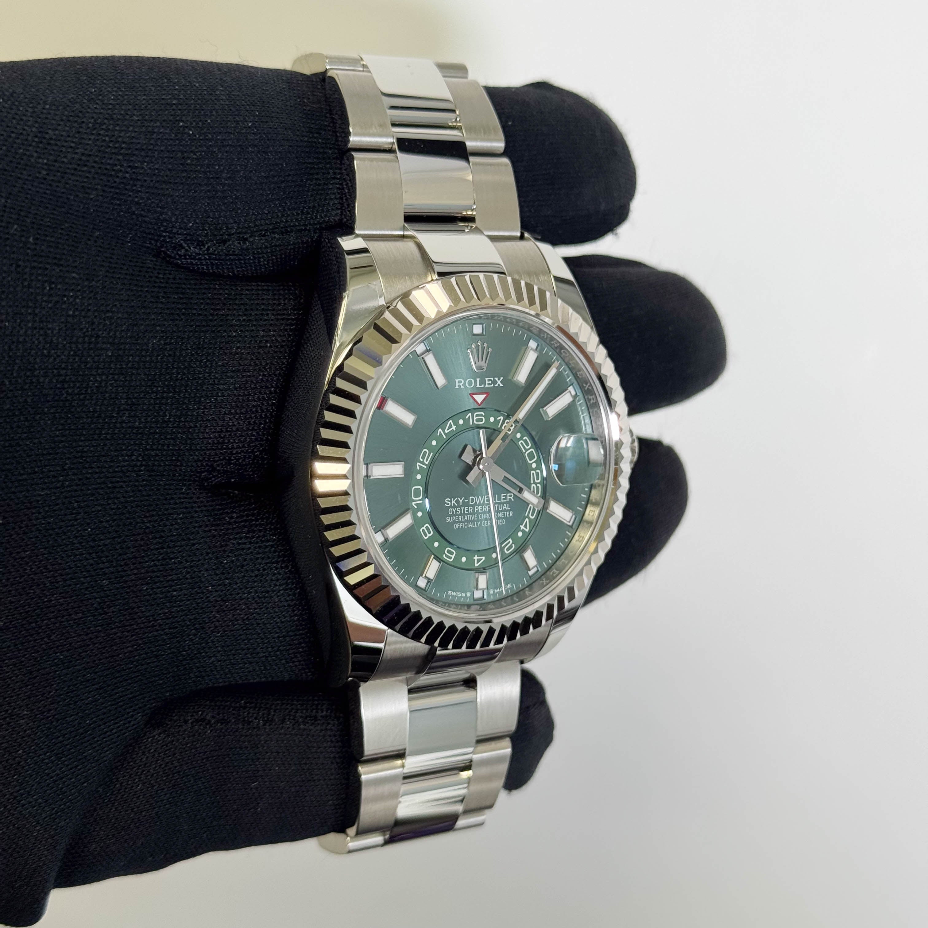Rolex Sky-Dweller 42mm Green Dial Watch Ref# 336934 - Happy Jewelers Fine Jewelry Lifetime Warranty