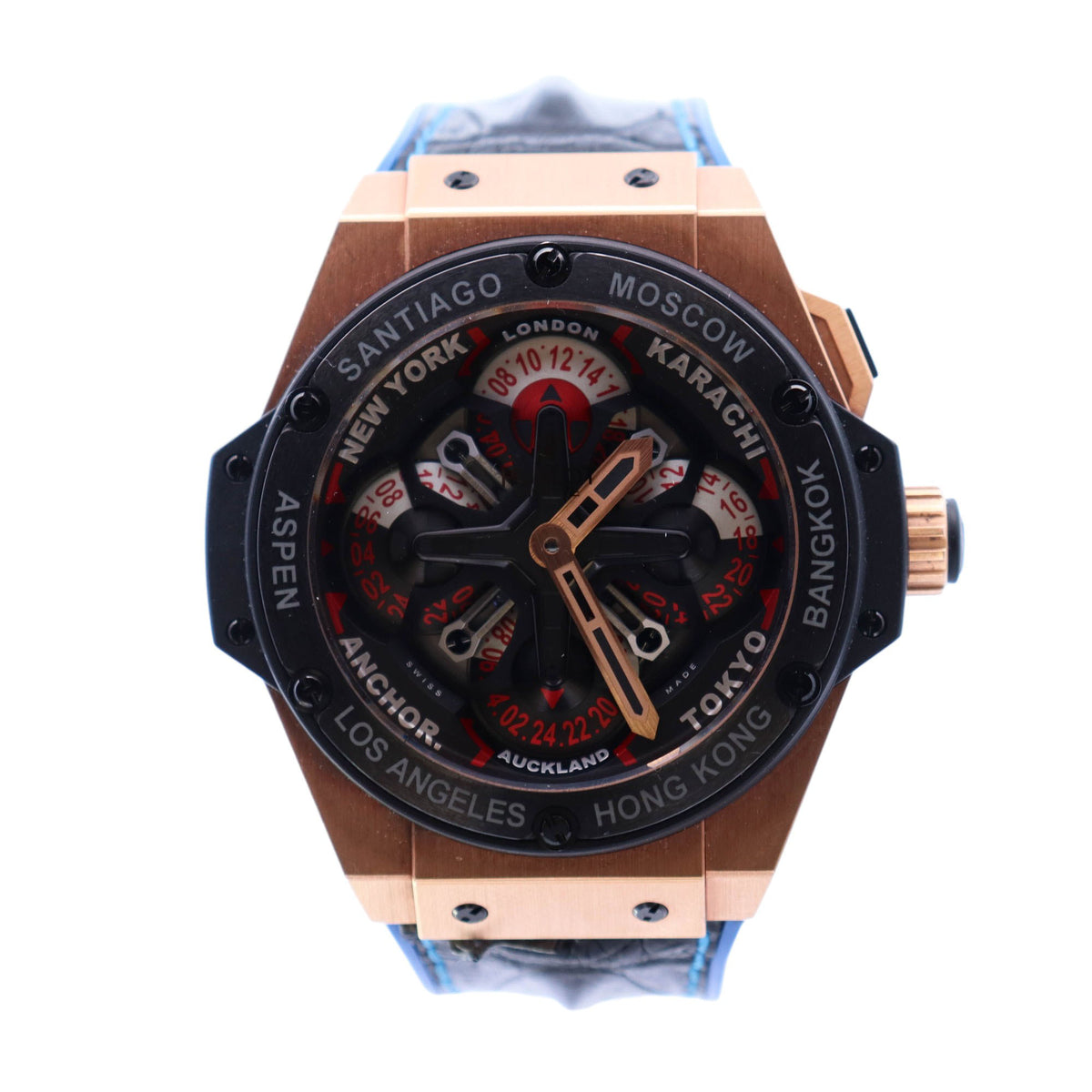 Hublot Big Bang King Power Unico GMT Rose Gold 48mm Black World Time D ...