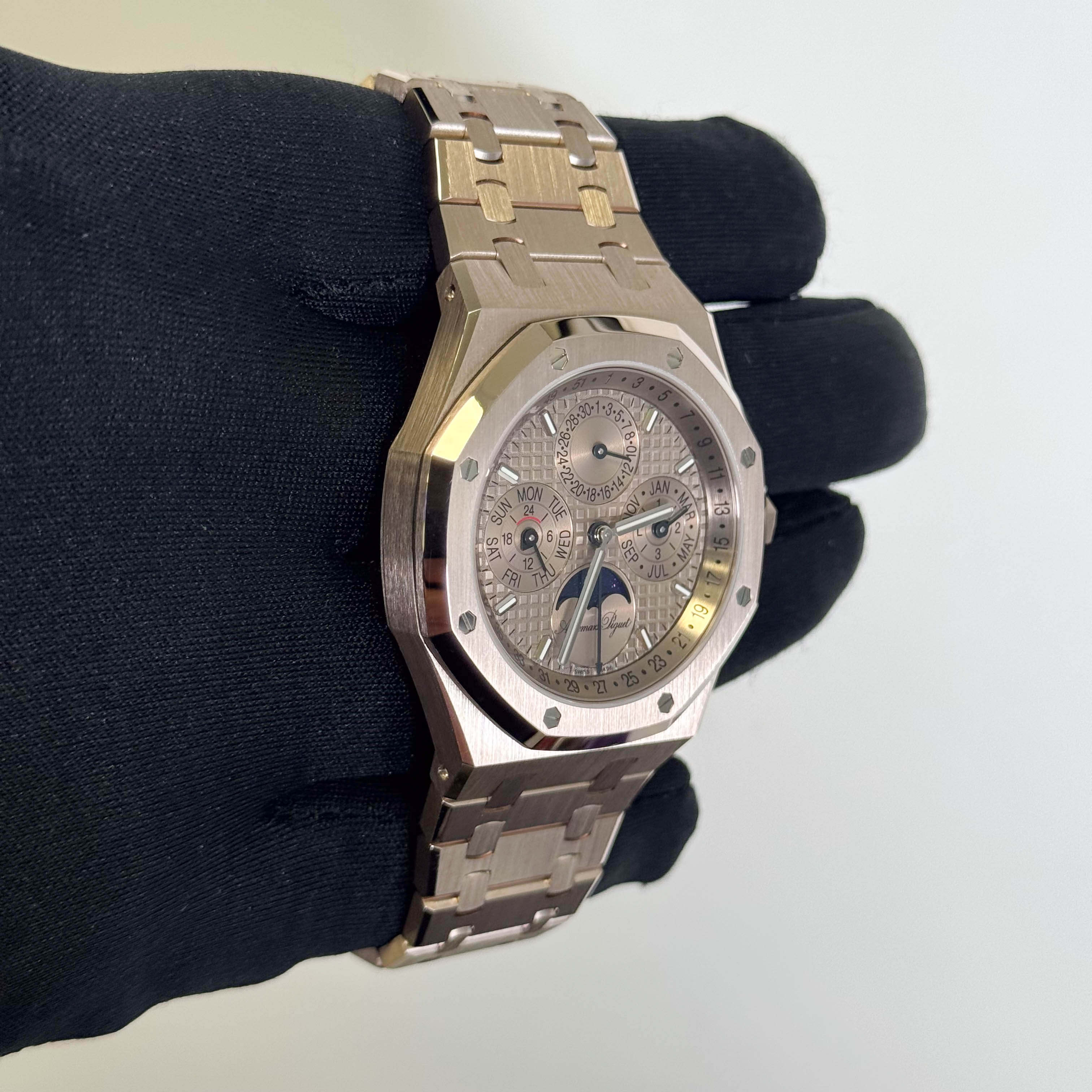 Audemars Piguet Royal Oak Perpetual Calendar 41mm Sand Gold Dial Watch Ref# 26674SG.OO.1320SG.01 - Happy Jewelers Fine Jewelry Lifetime Warranty