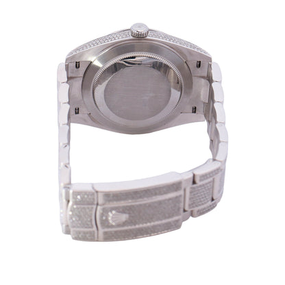 Rolex Datejust Stainless Steel 41mm Aftermarket Pave Diamond Arabic Numeral Dial Watch Reference# 126300 - Happy Jewelers Fine Jewelry Lifetime Warranty