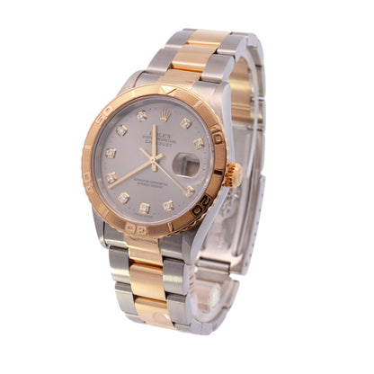 Rolex Datejust "Turn-O-Graph" Two-Tone Stainless Steel & Yellow Gold 36mm Silver Diamond Dot Dial Watch  Reference# 16263 - Happy Jewelers Fine Jewelry Lifetime Warranty