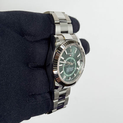 Rolex Sky-Dweller 42mm Green Dial Watch Ref # 336934 - Happy Jewelers Fine Jewelry Lifetime Warranty