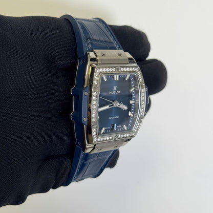 Hublot Spirit of Big Bang Titanium 39mm Blue Dial Watch Ref#665.NX.7170.LR.1204 - Happy Jewelers Fine Jewelry Lifetime Warranty