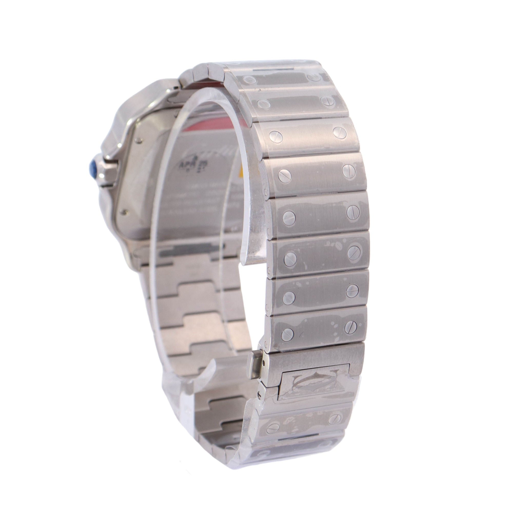 Cartier Santos Stainless Steel 39mm Green Roman Dial Watch Reference# WSSA0062 - Happy Jewelers Fine Jewelry Lifetime Warranty