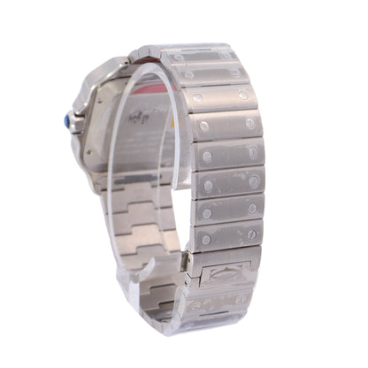 Cartier Santos Stainless Steel 39mm Green Roman Dial Watch Reference# WSSA0062 - Happy Jewelers Fine Jewelry Lifetime Warranty