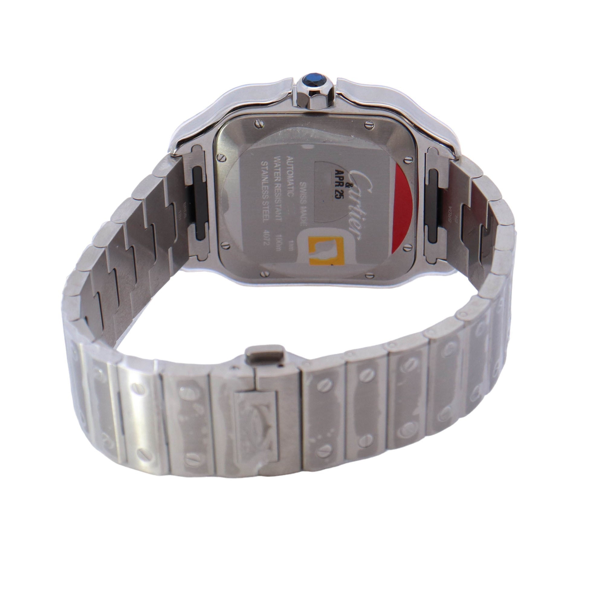 Cartier Santos Stainless Steel 39mm Green Roman Dial Watch Reference# WSSA0062 - Happy Jewelers Fine Jewelry Lifetime Warranty