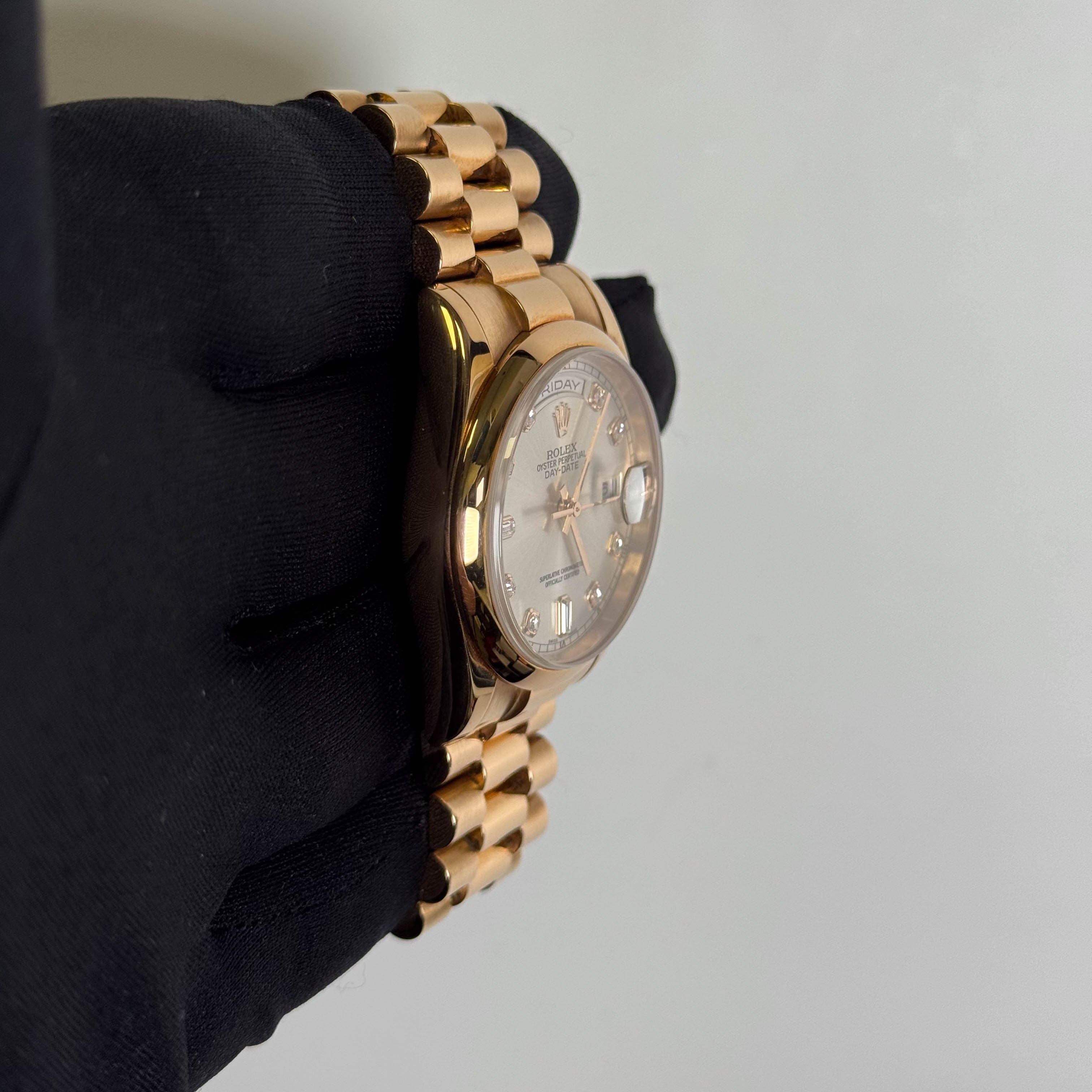 Rolex Day-Date 36mm Silver Dial Watch Ref# 118205