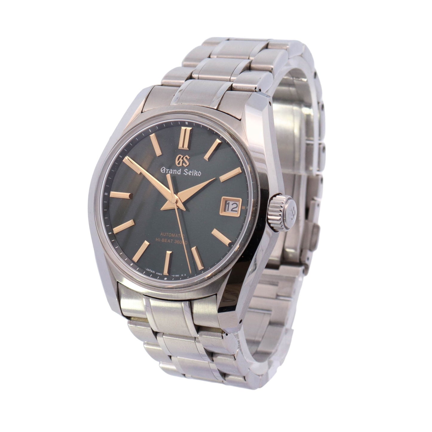 Grand Seiko Rikka Hi-Beat 36000 Stainless Steel 40mm Green Stick Dial Watch Reference #: SBGH271 - Happy Jewelers Fine Jewelry Lifetime Warranty