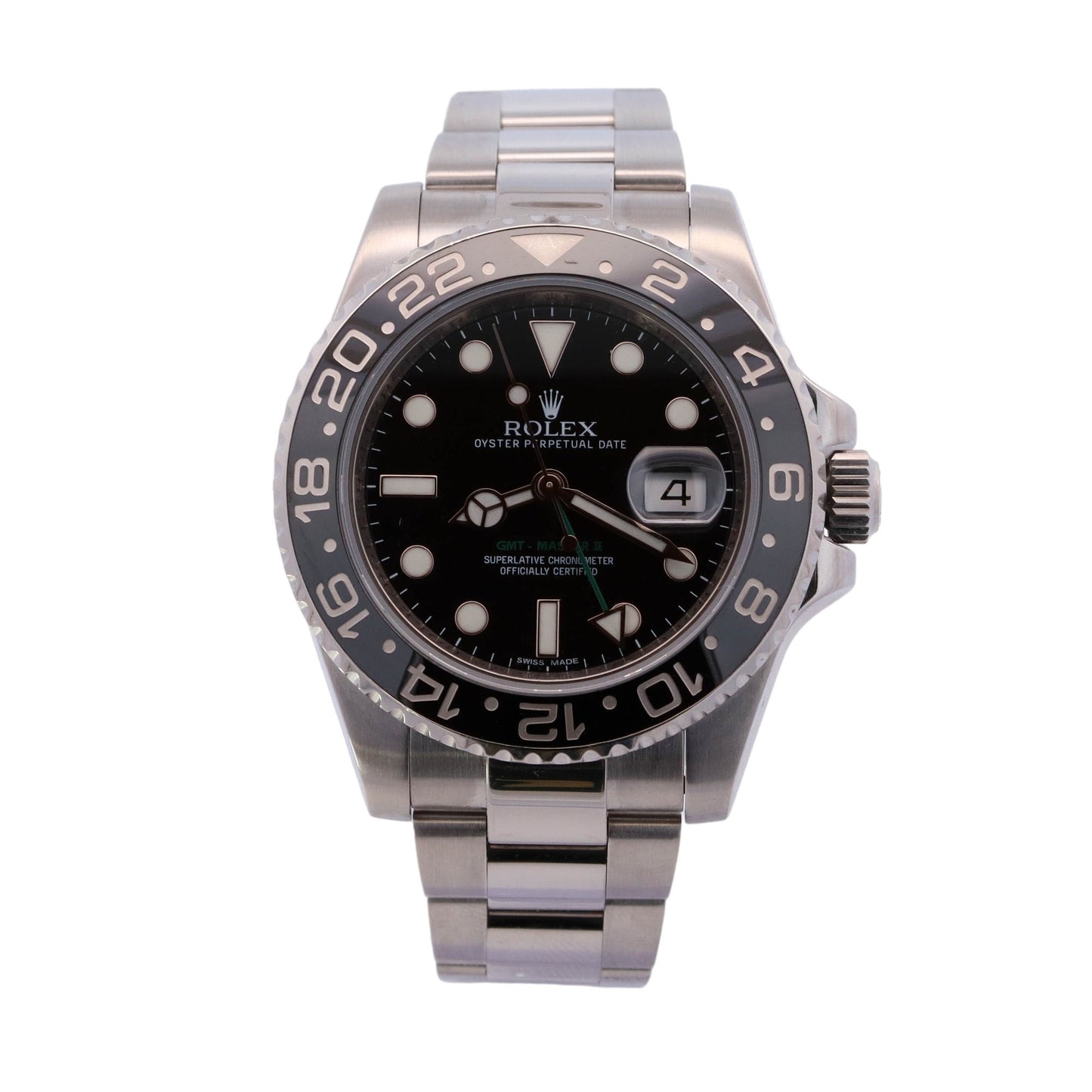 Rolex GMT-Master II Stainless Steel 40mm Black Dot Dial Watch Reference #: 116710LN - Happy Jewelers Fine Jewelry Lifetime Warranty