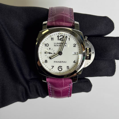 Panerai Luminor 42mm White Dial Watch Ref# PAM00523 - Happy Jewelers Fine Jewelry Lifetime Warranty
