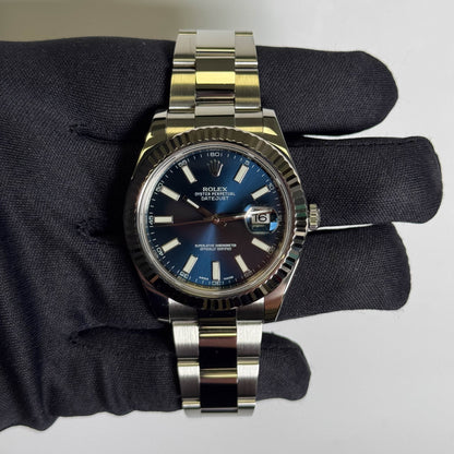 Rolex Datejust 41mm Blue Dial Watch Ref# 116334 - Happy Jewelers Fine Jewelry Lifetime Warranty