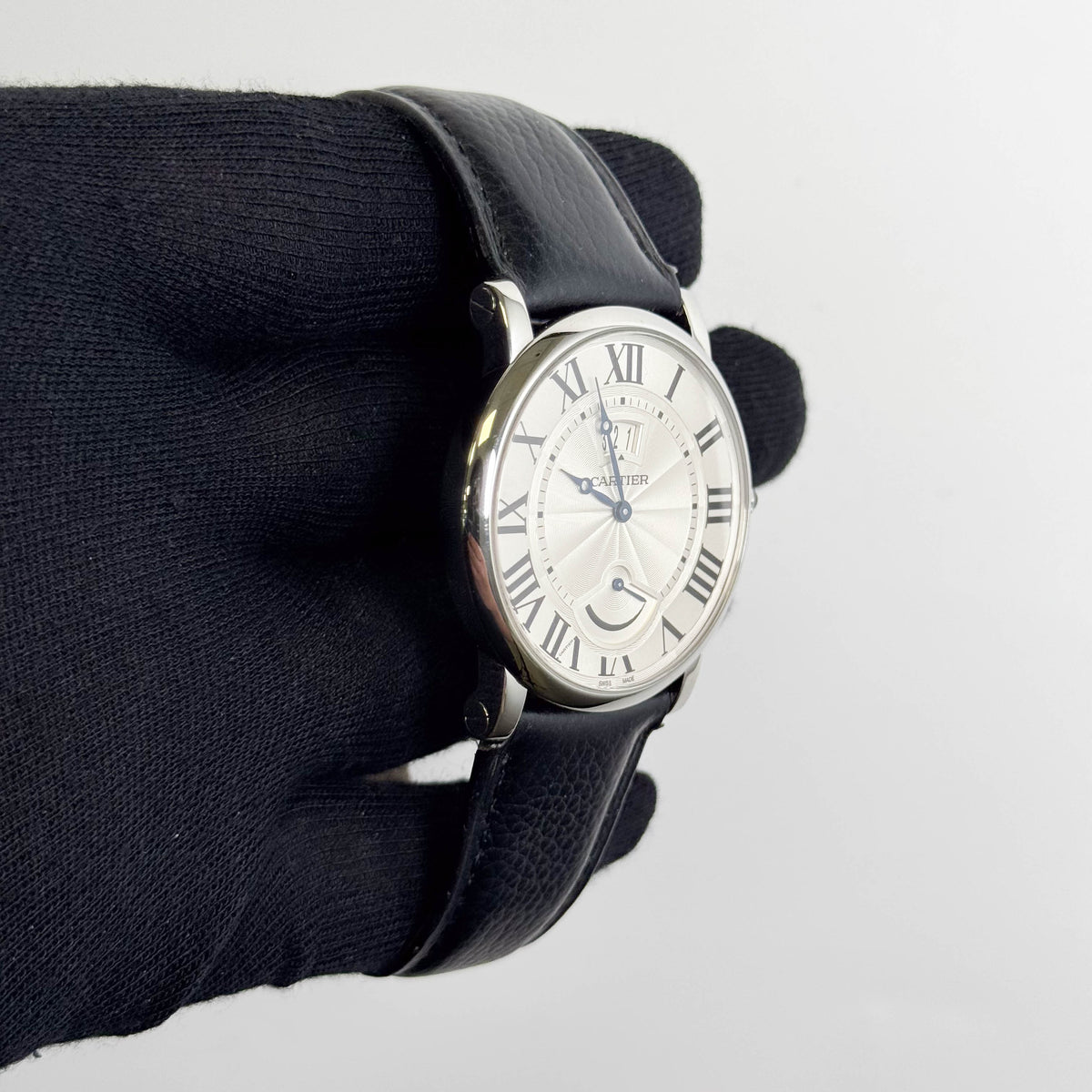 Cartier Ronde Calender Aperture Power Reserve 36mm Silver Dial Watch Ref# W1556369