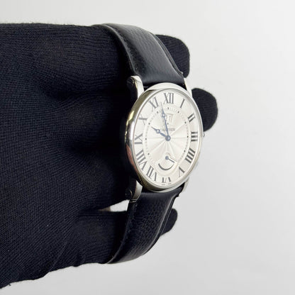 Cartier Ronde Calender Aperture Power Reserve 36mm Silver Dial Watch Ref# W1556369