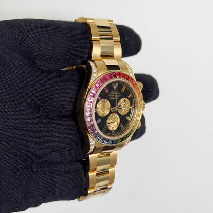 Rolex Daytona 40mm Black Dial Watch Ref # 116598RBOW - Happy Jewelers Fine Jewelry Lifetime Warranty