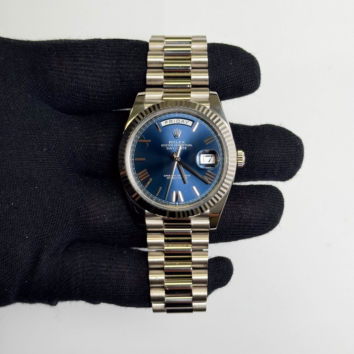 Rolex Day-Date 40mm Blue Dial Watch Ref# 228239