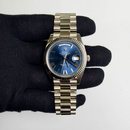 Rolex Day-Date 40mm Blue Dial Watch Ref# 228239