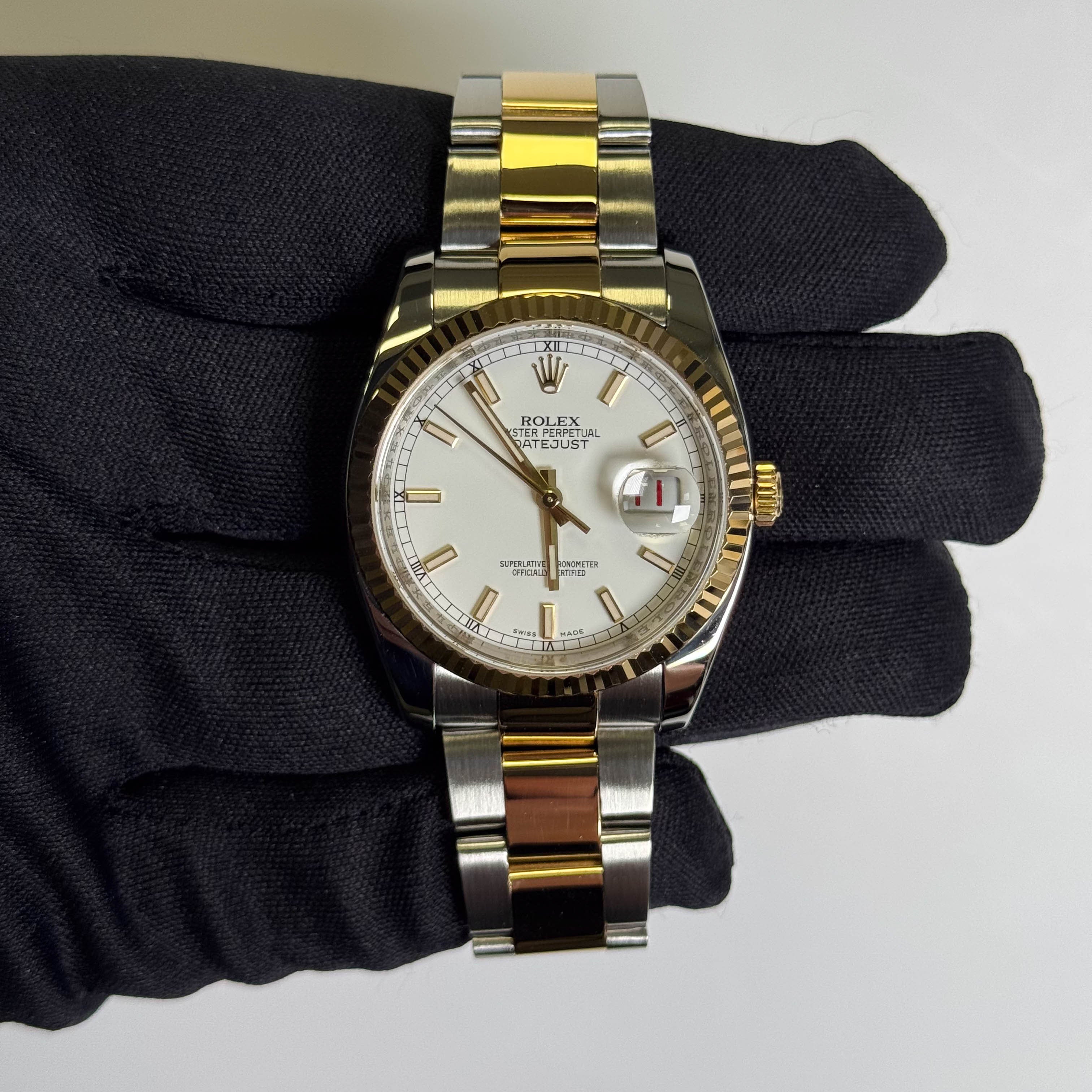 Rolex Datejust 36mm White Dial Watch Ref# 116233