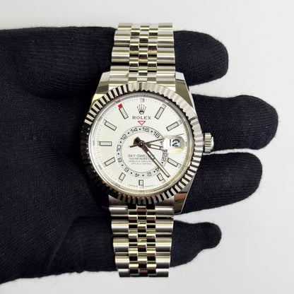 Rolex Sky-Dweller 42mm White Dial Watch Ref# 336934