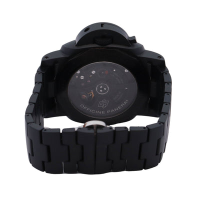 Panerai Luminor Ceramica GMT Black Ceramic 44mm Black Arabic Dial Watch Reference# PAM00438 - Happy Jewelers Fine Jewelry Lifetime Warranty