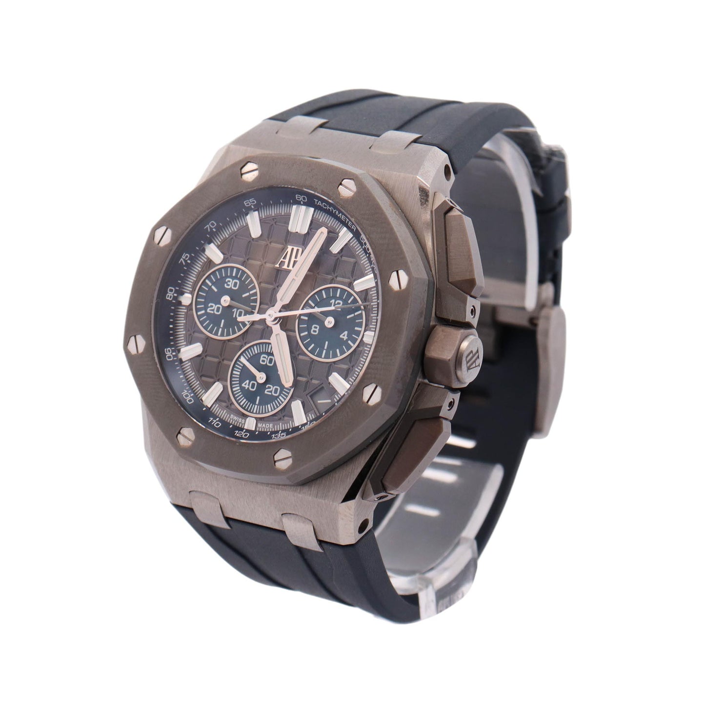 Audemars Piguet Royal Oak Offshore Stainless Steel Gray and Blue Chronograph Dial Watch Reference#  26420IO.OO.A009CA.01 - Happy Jewelers Fine Jewelry Lifetime Warranty