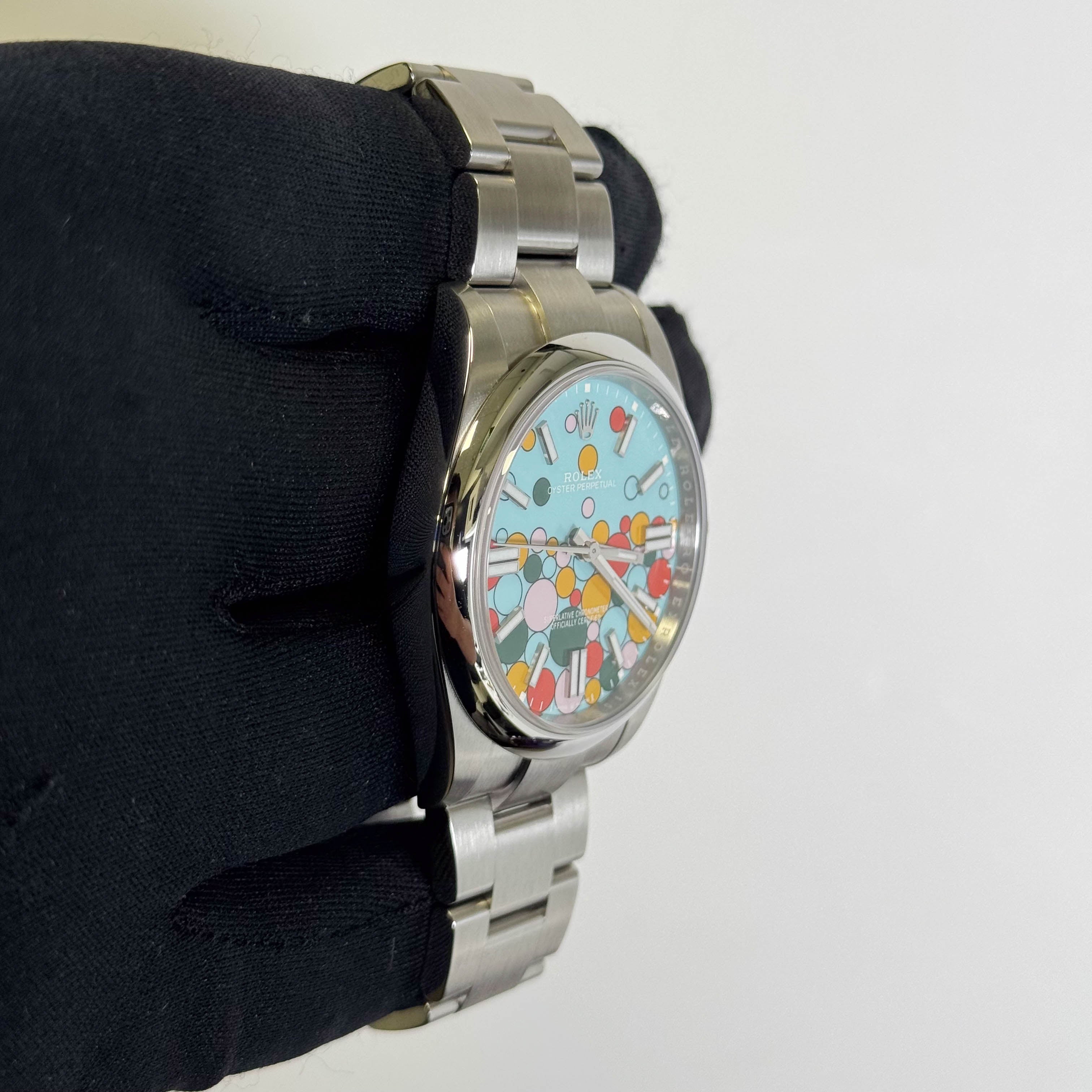 Rolex Oyster Perpetual 41mm Celebration Stick Dial Watch Ref# 124300