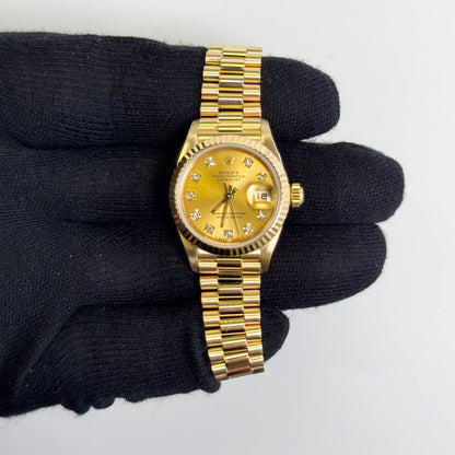 Rolex Datejust 26mm Champagne Dial Watch Ref# 69178