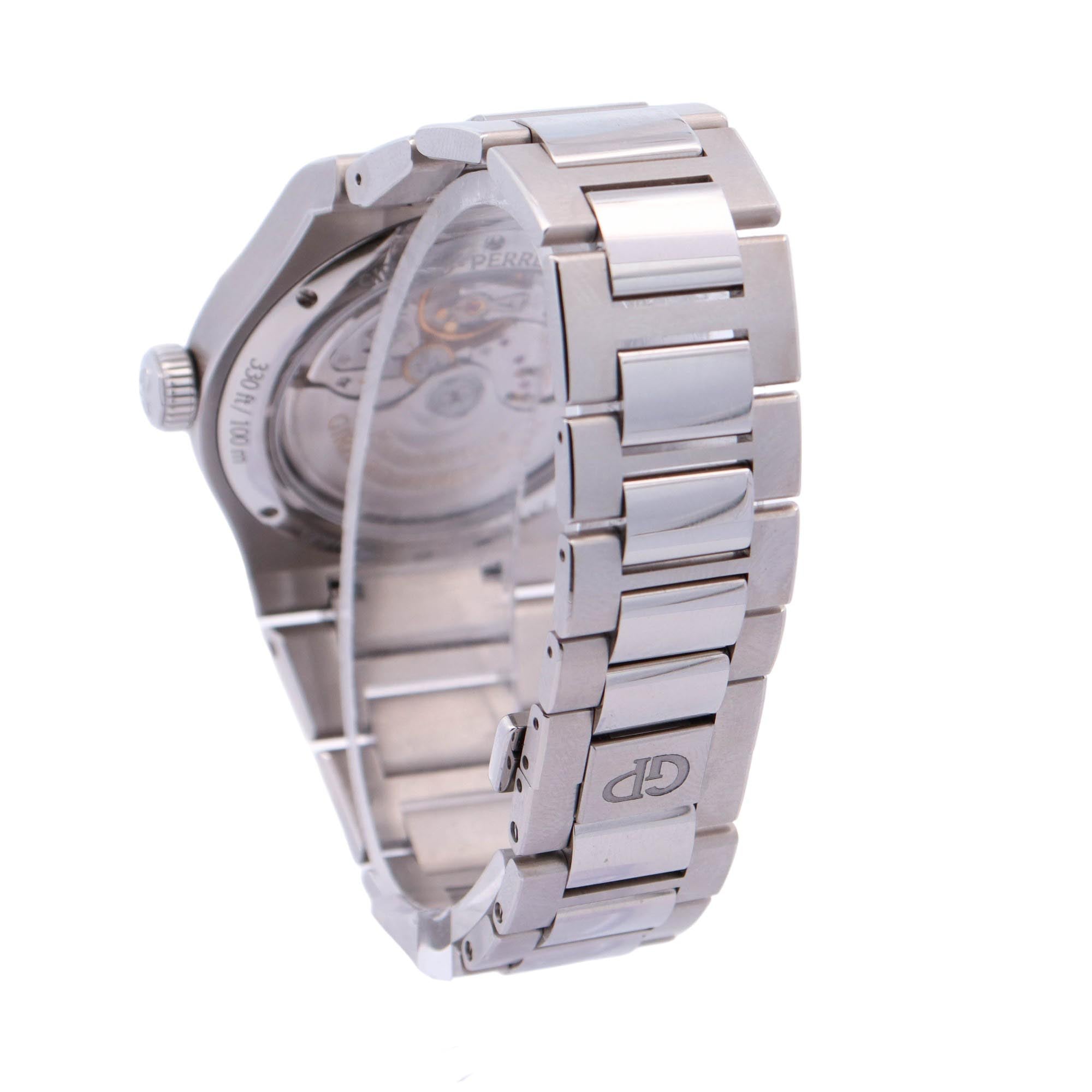 Girard Perregaux Laureato Stainless Steel 42mm Green Stick Dial Watch Reference# 81010-11-3153-1CM - Happy Jewelers Fine Jewelry Lifetime Warranty