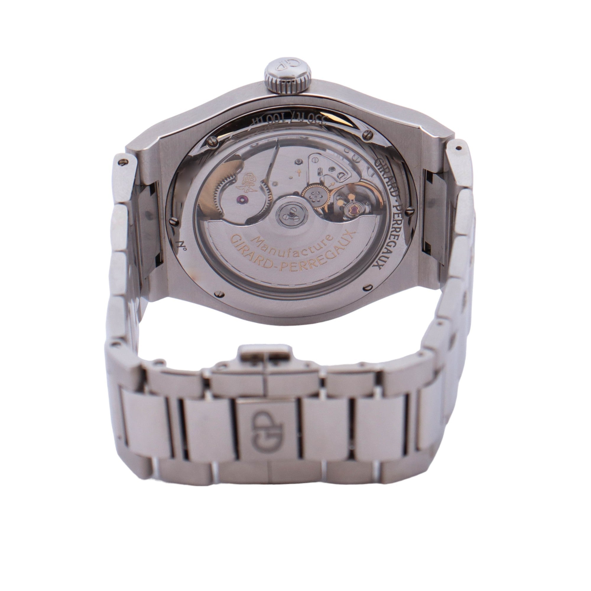 Girard Perregaux Laureato Stainless Steel 42mm Green Stick Dial Watch Reference# 81010-11-3153-1CM - Happy Jewelers Fine Jewelry Lifetime Warranty