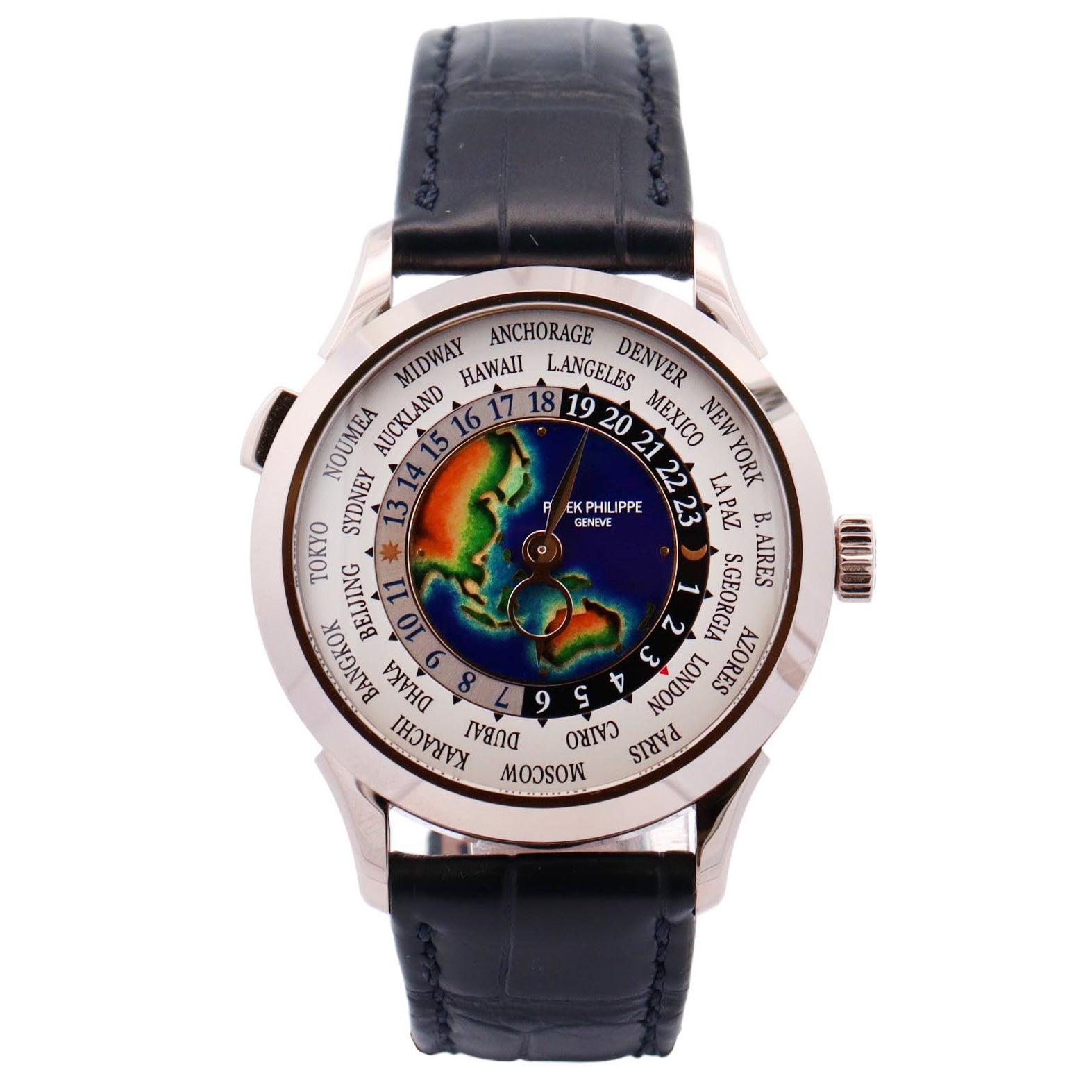 Patek Philippe World Time 38mm Blue Dial Watch Ref# 5231G-001 - Happy Jewelers Fine Jewelry Lifetime Warranty