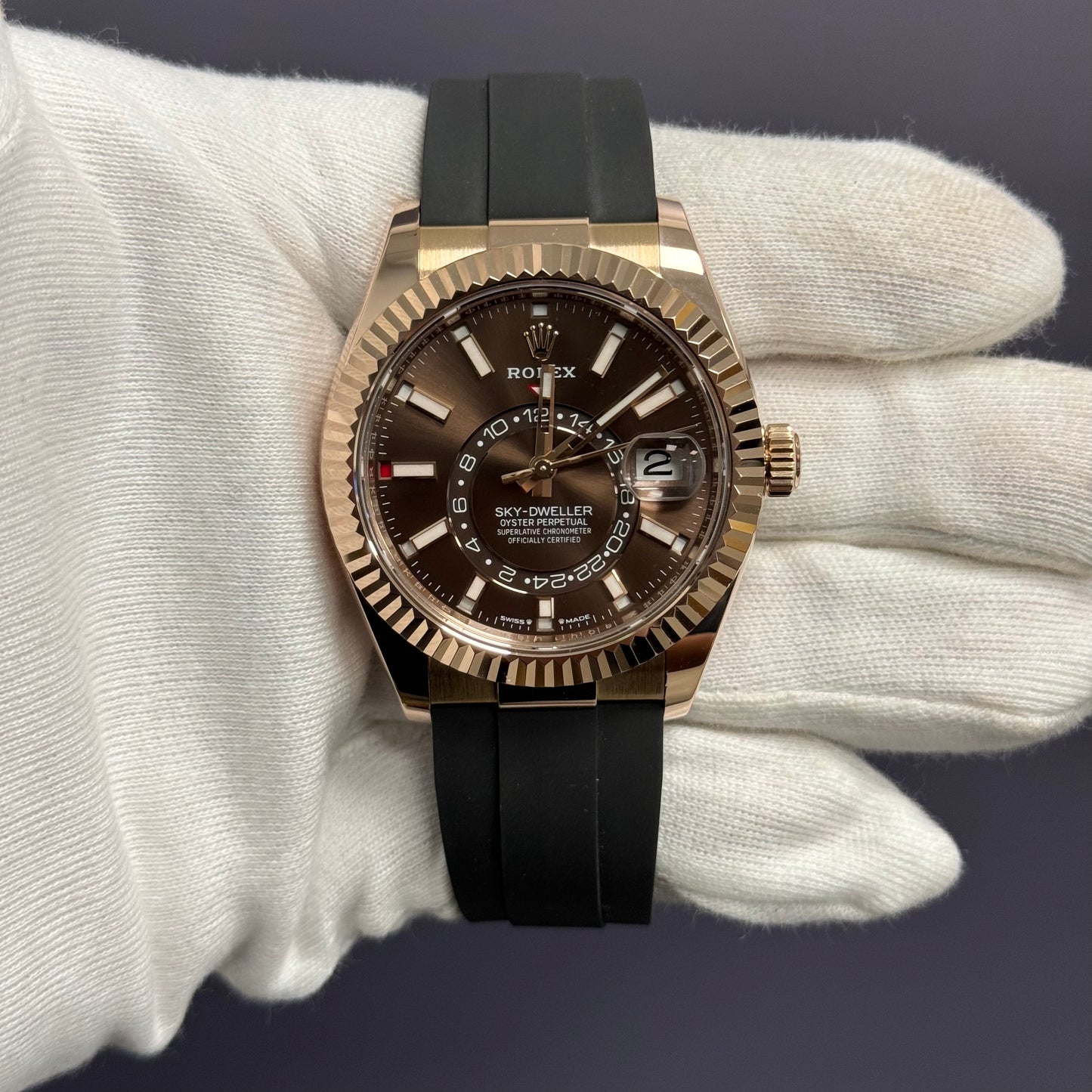 Rolex Sky-Dweller 42mm Brown Dial Watch Ref# 326235