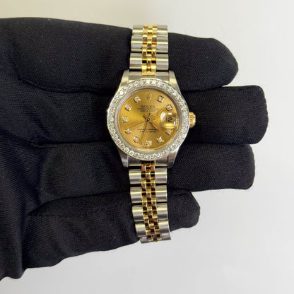 Rolex Datejust 26mm Champagne Dial Watch Ref# 69173