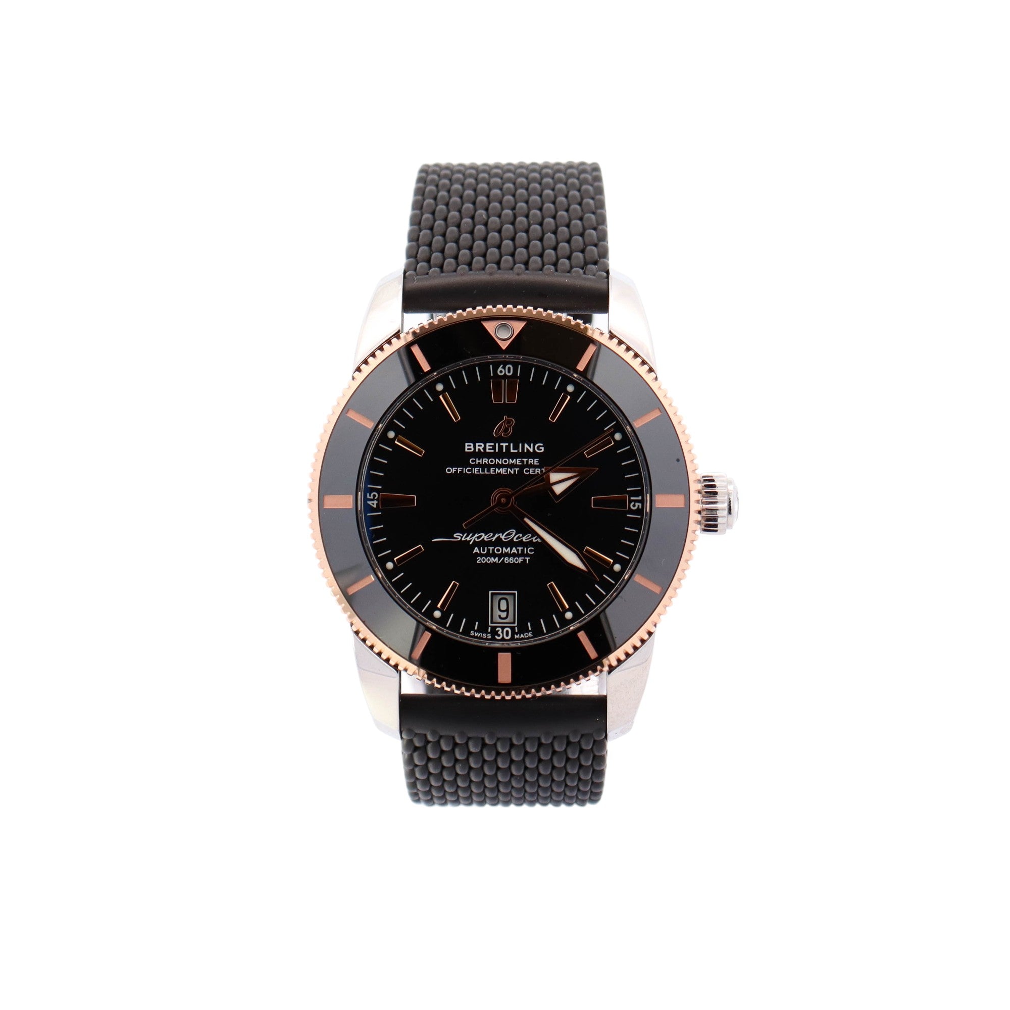 Breitling Superocean Heritage II Stainless Steel 42mm Black Stick Dial Watch Reference# UB2010 - Happy Jewelers Fine Jewelry Lifetime Warranty